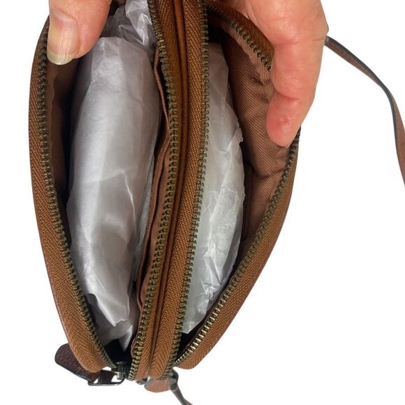 Coach Saddie All Stud Grommets Pouch small crossbody brown suede - Picture 13 of 16